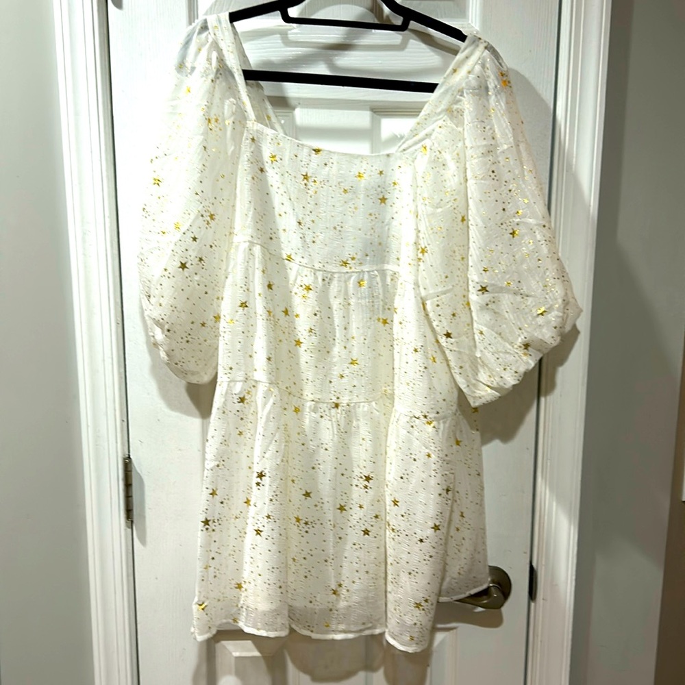 Nasty Gal white and gold star dress. NWT Size 4